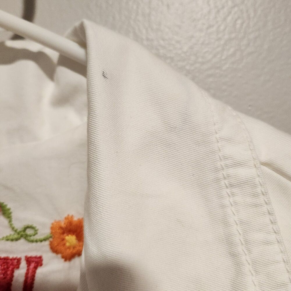 Johnny Was JWLA Floral Embroidered White 100% Cotton Jacket Size Large - Picture 6 of 15